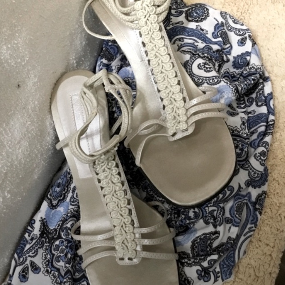 Nine West Rochelle Women's High Heels Slip Ons Open Toe Shoes Size 6.5